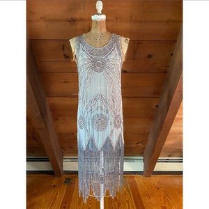 1920s style beaded deco flapper dress